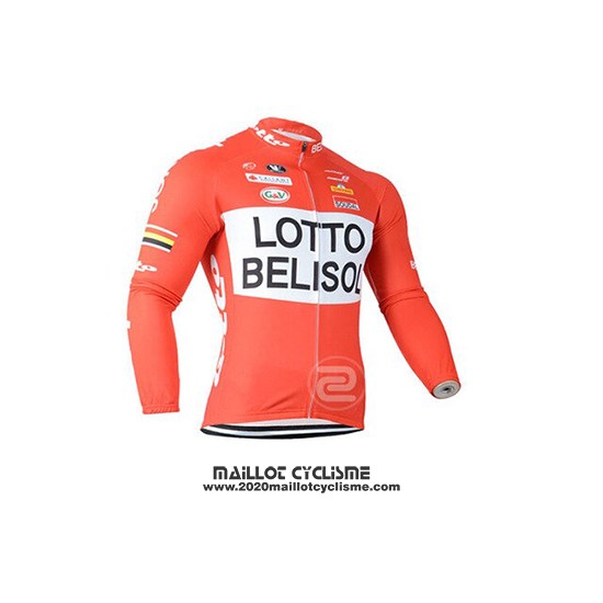 2019 Maillot Ciclismo Lotto Soudal Orange Blanc Manches Longues et Cuissard